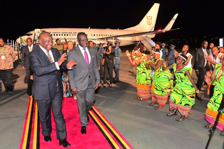 South Africa President Cyril Ramaphosa Arrives in Uganda for Official Visit